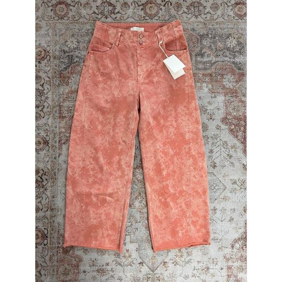 Ulla Johnson The Thea Jean Aura Wash Barrel Leg Jean High Rise 29 NWT Tie dye - Picture 2 of 12